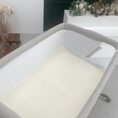 MISO NATURE 嬰幼兒用純棉防水墊, 象牙白 + 白色, 1個