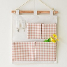 極簡格紋掛袋 3入, 紅色