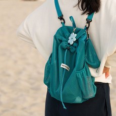 NEIKIDNIS 男女通用 ID 可收納網眼後揹包, Cyan