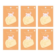 Flyingwhales 可愛圖案便條貼備忘錄, Chinchilla, 1本, 6本