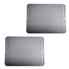 방수 실리콘 식탁 매트, 진그레이, 2개, 30 x 40 cm