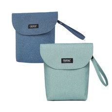 HARAROI 多用途柔和色調尿布袋2件組, 薄荷綠+海軍藍