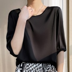 마켓에이 여성용 소프트 라운드 미시 5부 티셔츠