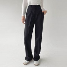 플랜데이 여성용 하이웨스트 투버튼 와이드 슬랙스