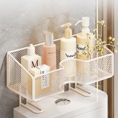 Alleophom 排水浴室馬桶網狀多功能收納架 L261-0037, 白色(L261-0037W), 1個