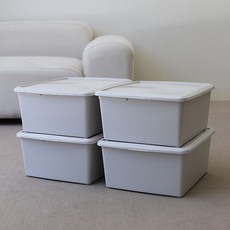 IRIS OHYAMA 愛麗思歐雅瑪 多用途彩色收納箱, 白灰色, 4個