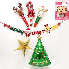 PARTYSHOW 聖誕裝飾棒3種 + 節慶樹套組, 1套, 混合顏色