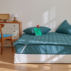 maatila 復古莊園 60支高密度純棉固定帶床墊, 1個, 顏色:03. 網球俱樂部