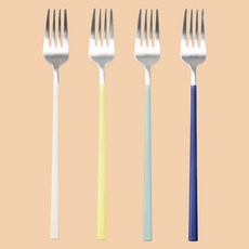 Neulbom 餐叉 4 件套, 檸檬，奶油，薄荷，海軍, 1套