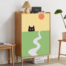 Arthi Home 風景貓咪魔鬼氈櫥櫃簾, GLD1370