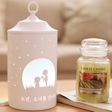 蠟燭取暖器大號男孩女孩見面會+鹵素燈泡+調節器, 白色的