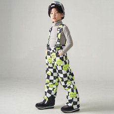 孩童微笑圖案滑雪吊帶褲