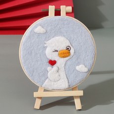 ASHWOLF 蓬鬆十字戳戳繡 + 底座套組, 眨眼的鴨子(十字繡), 1個
