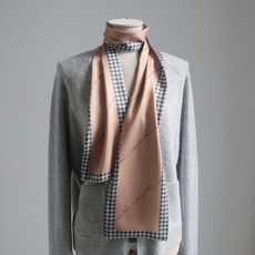 바비수 레이틀리 체크 맥시 실키 롱타이