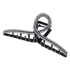 수스다 빅사이즈 큐빅 진주 더블 믹스 꼬임 메탈 헤어 집게핀