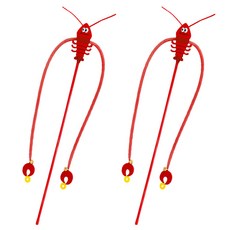 둥둥펫 고양이 가재 낚시대 장난감, 혼합색상, 2개