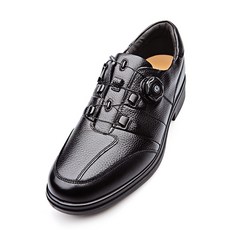 VONIN 男士天然牛皮荔枝紋旋鈕休閒鞋 TS003BK