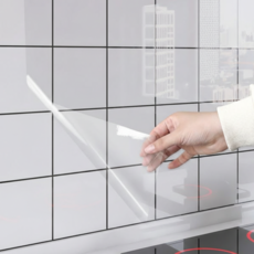 수수마마 거실 유리 오염 방지 투명 타일 시트지, 1개