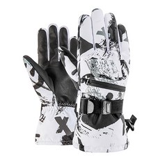 Bropic 手機觸摸滑雪雙手防水手套, 白色的