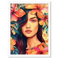 비즈포유 북유럽 Floral Portrait 알루미늄 아크릴 액자 7 선샤인 플로럴 크라운, 화이트