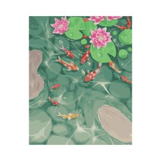 Play about Pond 中的鯉魚 DIY 傑作繪畫套組 40 x 50cm, 混合顏色