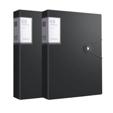 알로데 문서 포켓 파일 케이스 30.5 x 20.5 x 3.8 cm, TYPE07 블랙, 2개