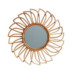 北歐室內藤製太陽能牆鏡, 單色