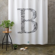 OneSevenNine 布料浴簾, 花卉字母, 1個