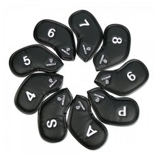 NEWZZLE 雙面磁吸式高爾夫球桿套組 DBNIRSM0002, 黑色 白色刺繡