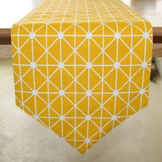 Lee&Choi 現代簡約北歐風桌旗, 30 x 140 cm, 01 黃色十字