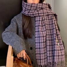 MarketA 女性格紋圖案冬季圍巾 24-A1281