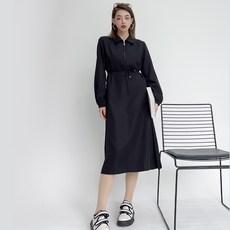 더시럽 여성용 하프 집업 라슈 원피스