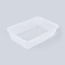 The Pack Company 注塑方形粥碗 白色 500ml, 50個, 1入