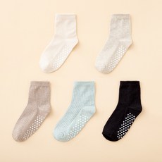 BASE ALPHA ESSENTIALS 兒童親子咖啡廳防滑襪 5雙組