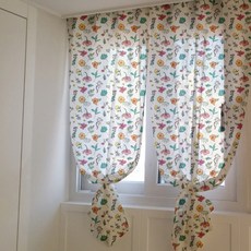 DesignSoll 棉質窗簾 2入組, 植物花卉