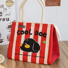 Allode 可愛圖案保冷手提袋, NO O3 紅色小狗, 1個