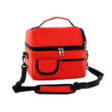野餐旅行便當保冷袋, 紅色, 8L