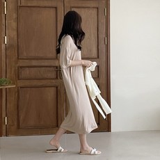 보리맘 베이글 심플 찰랑 롱 원피스 임부복 IN858