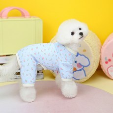 PASTEL PET 寵物碎花鈕扣連身衣, 藍色