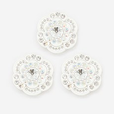 水鑽寶石鈕扣 櫻花 21mm, 3個, 白色