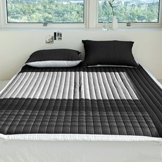 LucidSleep 涼爽舒適海洋泡泡紗夏季床墊, 亮黑色