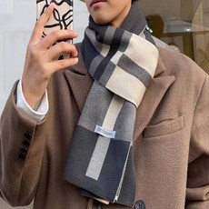 PEONIST 男性經典格紋圍巾