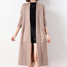 Murielle 女款口袋針織長版開襟衫