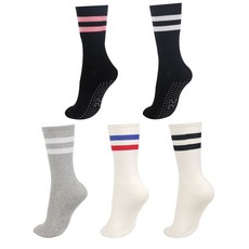 HOSKUS 條紋防滑長襪 5雙