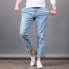 sdengclub 男款隱藏式鬆緊帶水洗彈力卡其牛仔褲 SKD0603