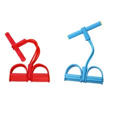 彩色瑜珈帶健身器材伸展踏板彈力帶 2件組, 紅色的天空