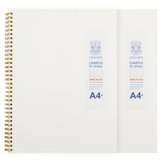 OXFORD 牛奶PP 可撕線圈 A4 左翻 80張 橫線筆記本, 2個, 混色