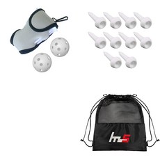 NAYA STYLE 高爾夫球袋 + PE 高爾夫短 T恤 10p + 袋套組 GFYP-134-1+162PU, 灰色(高爾夫球袋)+白色(高爾夫球座)