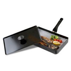 M&COOK 單柄長方形鋁製平底煎魚鍋+鍋蓋, 1組, 30 x 18 厘米