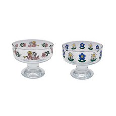 오체어스 상큼 글라스 디저트볼 2종 세트 1537, Garden of angel, Petit flower, 1세트